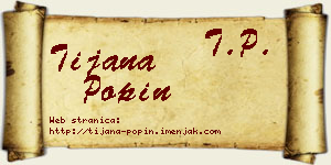 Tijana Popin vizit kartica